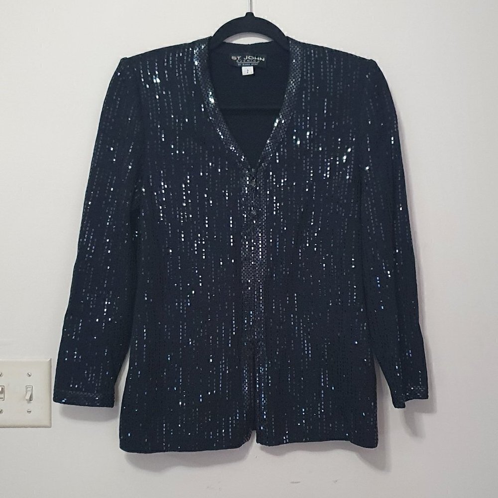 COPY - St. John Evening Knitted Sequins Blazer Jacket